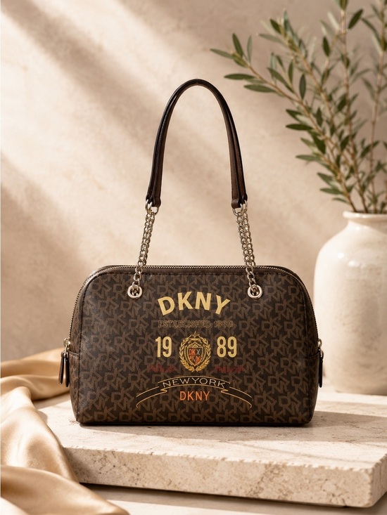 DKNYC Handbags - DKNY Madison Satchel Brown Logo Monogram Shoulder Bag Purse
